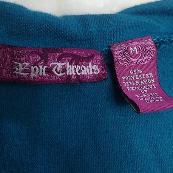 💙 Girls Teal Scrunch Cap Sleeve Top Size Medium - Picture 2 of 6